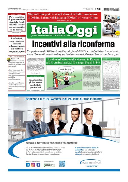 Italia oggi : quotidiano di economia finanza e politica